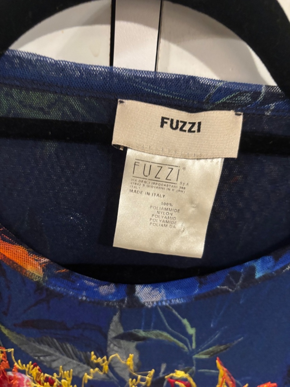 Fuzzi Mesh Top Royal Blue/Multi Embroidered Xsmall - Picture 6 of 7
